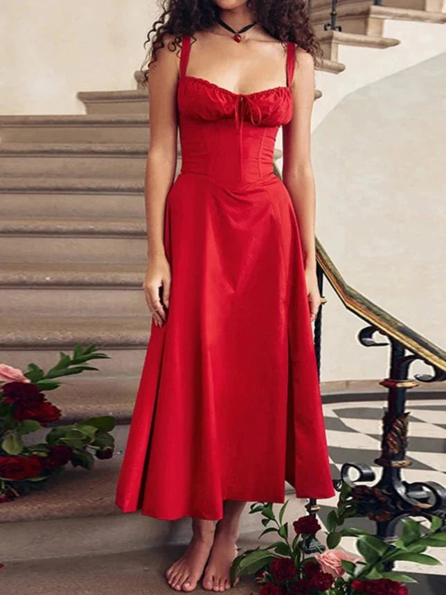 Slim Bodycon A-Line Midi Dress