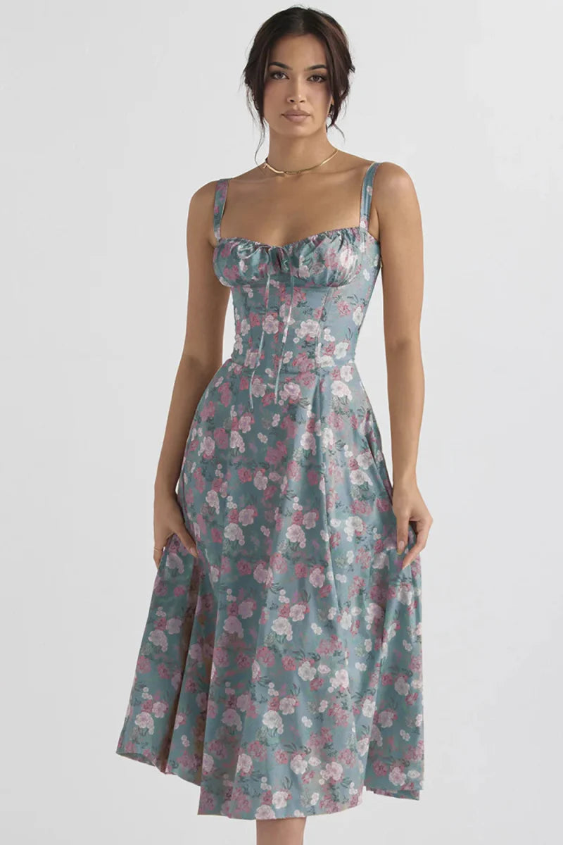 Slim Bodycon A-Line Midi Dress