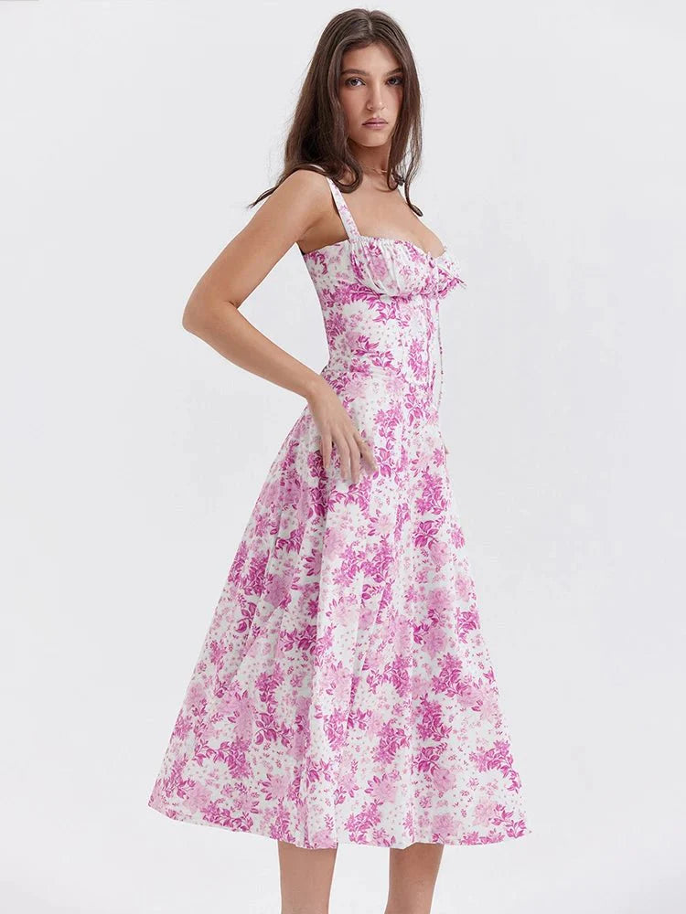 Slim Bodycon A-Line Midi Dress
