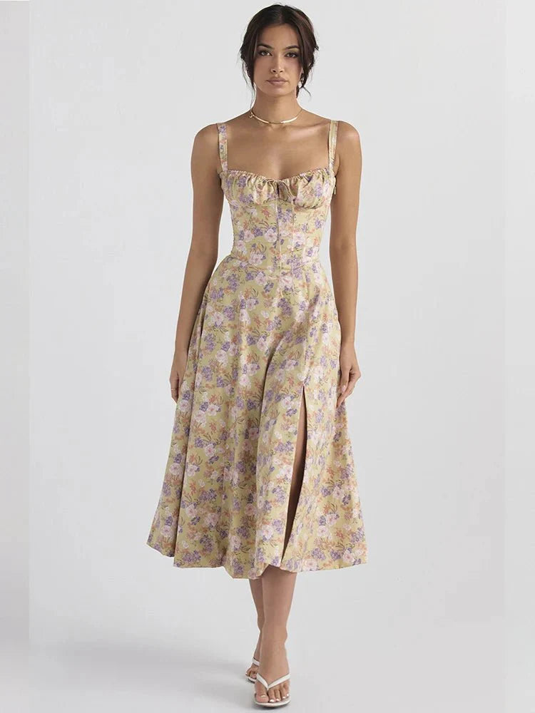 Slim Bodycon A-Line Midi Dress