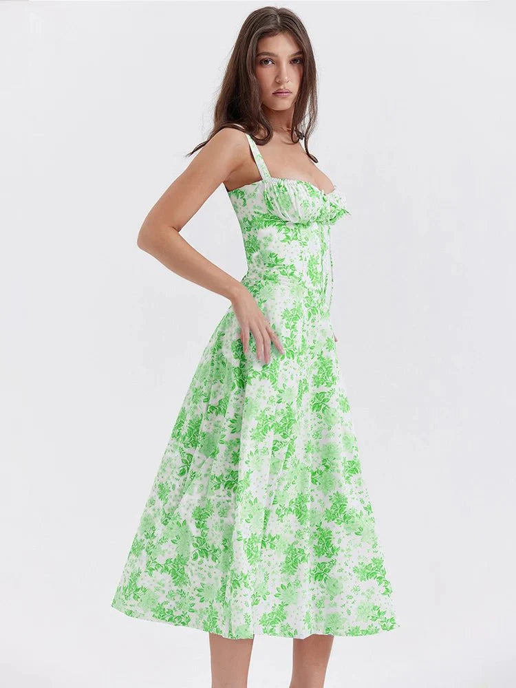 Slim Bodycon A-Line Midi Dress