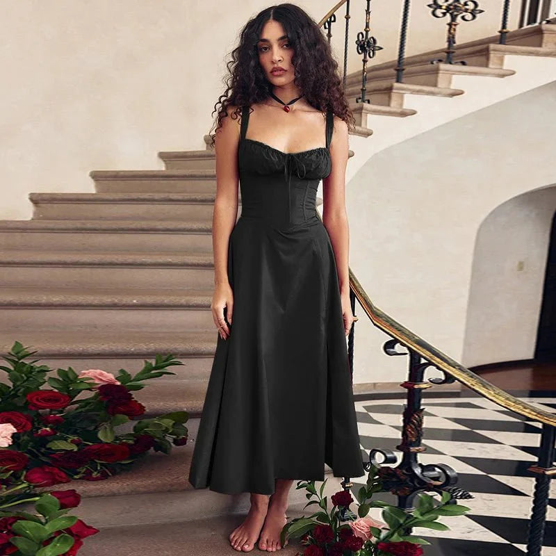 Slim Bodycon A-Line Midi Dress
