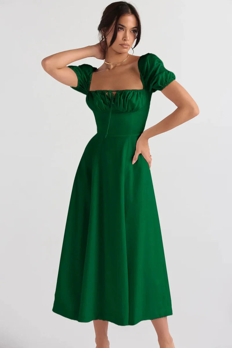Slim Bodycon A-Line Midi Dress