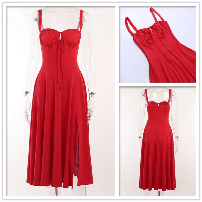 Slim Bodycon A-Line Midi Dress