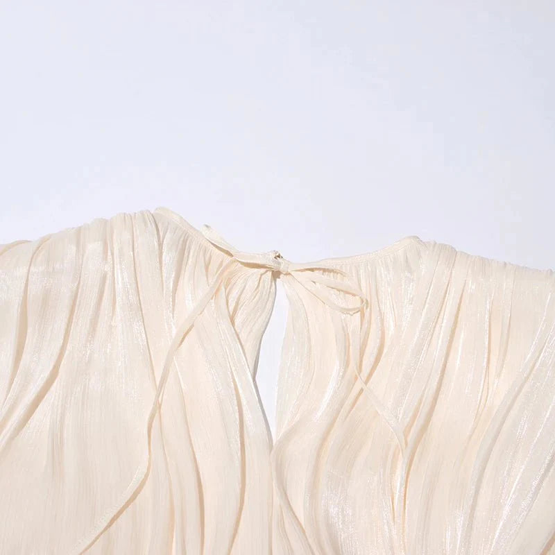 Solid Blouse Mini Dress