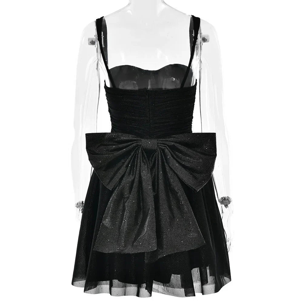 Sparkling Apricot Spaghetti Strap Mini Dress