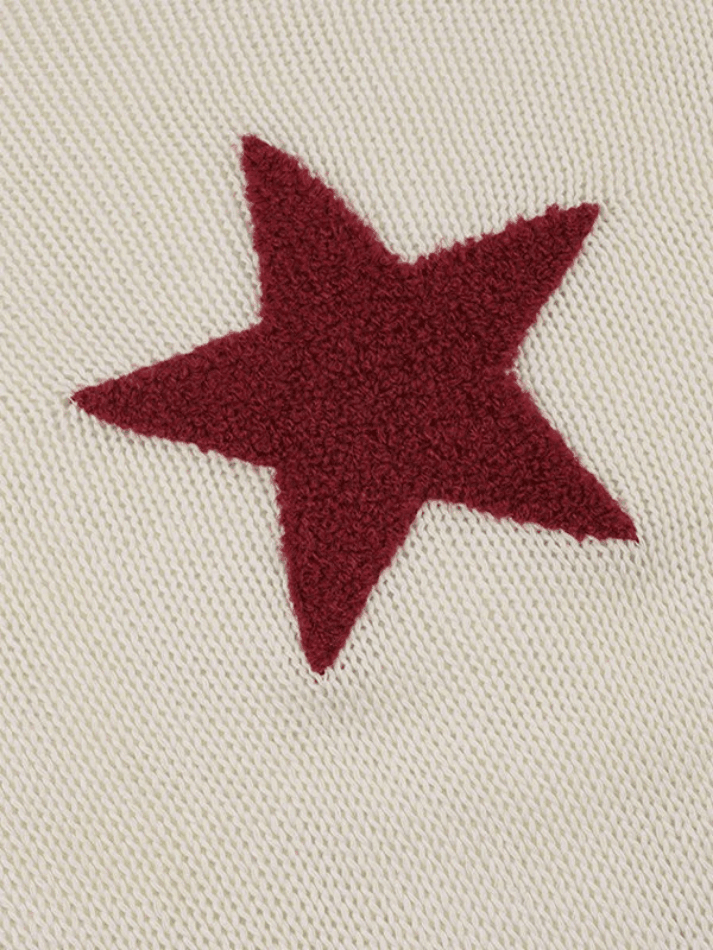 Pydshop Star Crochet Knit Cropped Knit Top