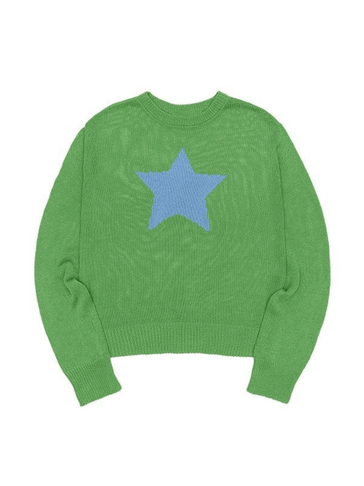 Pydshop Star Pattern Semi Sheer Knit Top