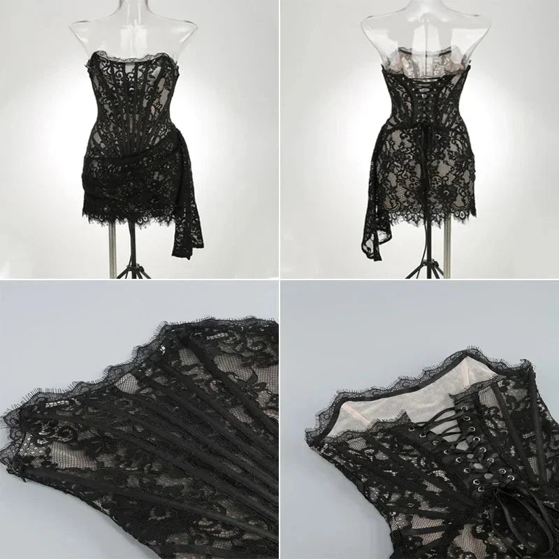 Strapless Lace Mini Dress