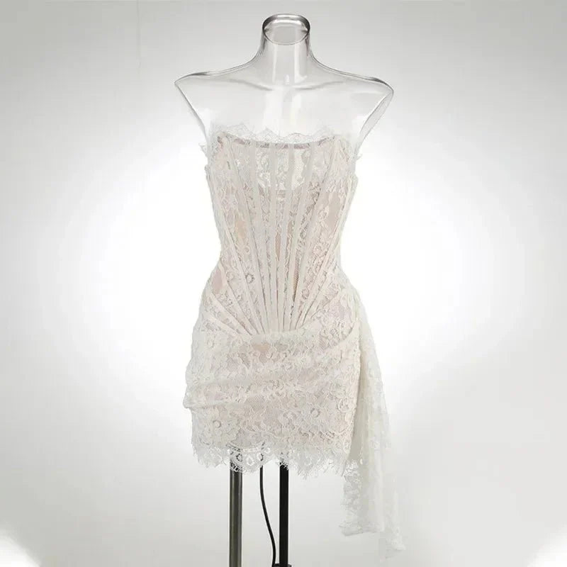 Strapless Lace Mini Dress