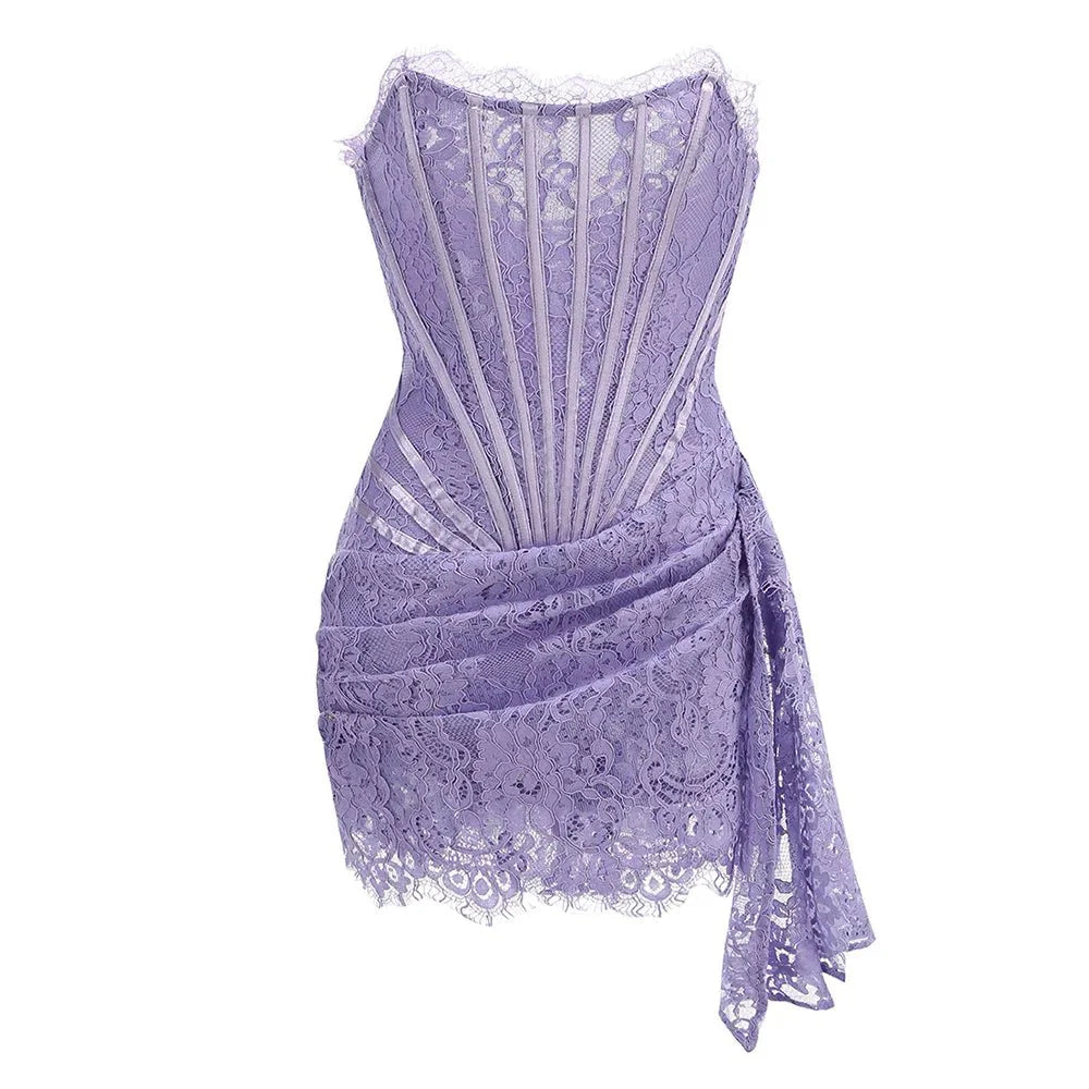 Strapless Lace Mini Dress