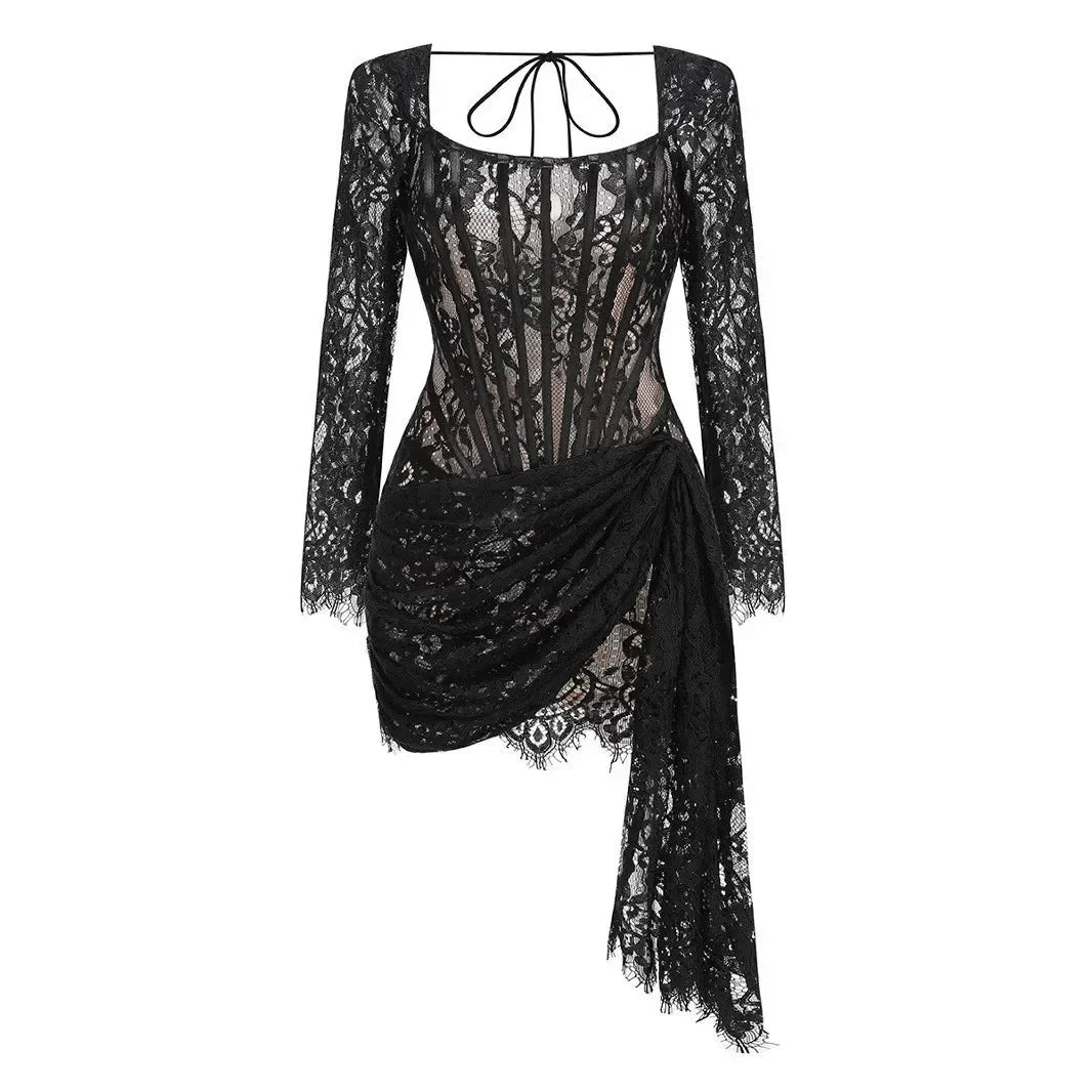 Strapless Lace Mini Dress