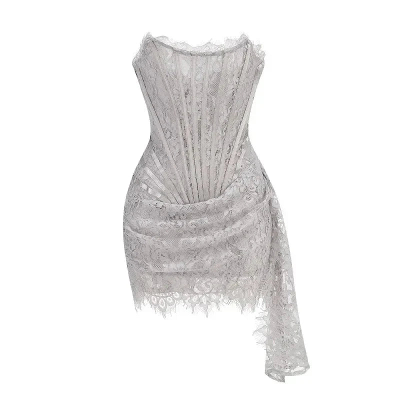 Strapless Lace Mini Dress