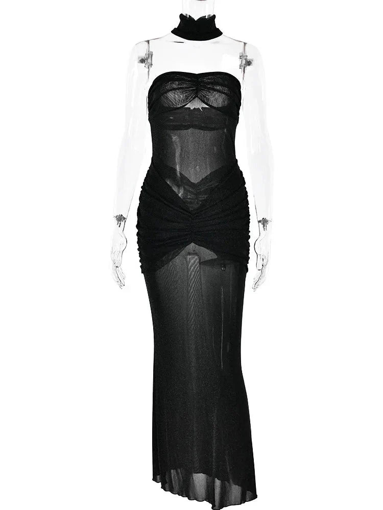 Strapless Mesh Mermaid Summer Dress