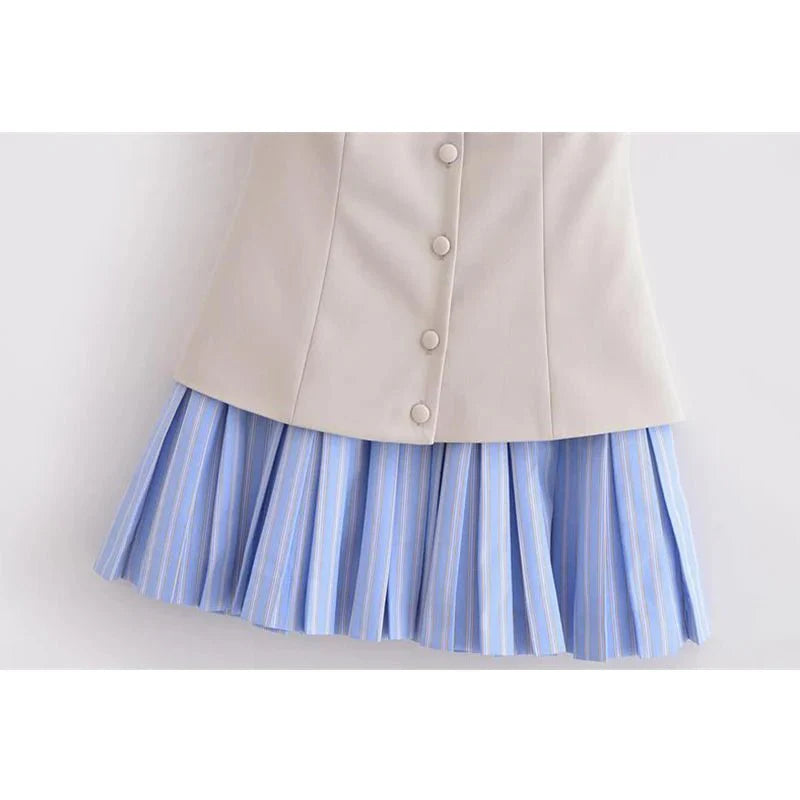 Strapless Patchwork Mini Dress