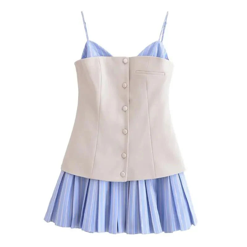 Strapless Patchwork Mini Dress
