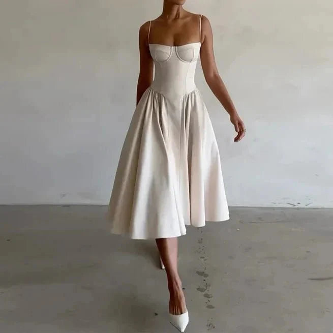 Strapless Ruffle Maxi Dress