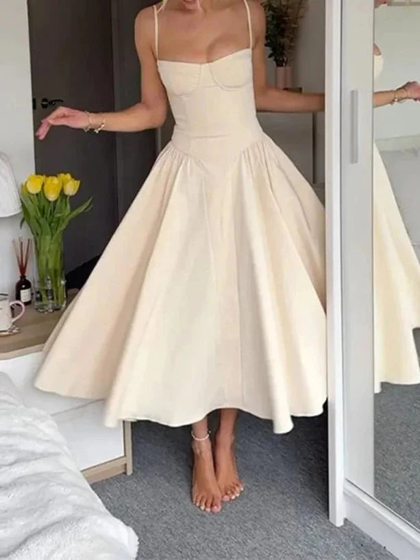 Strapless Ruffle Maxi Dress