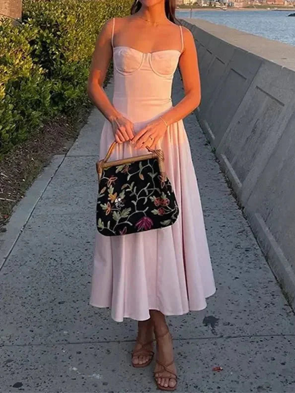 Strapless Ruffle Maxi Dress