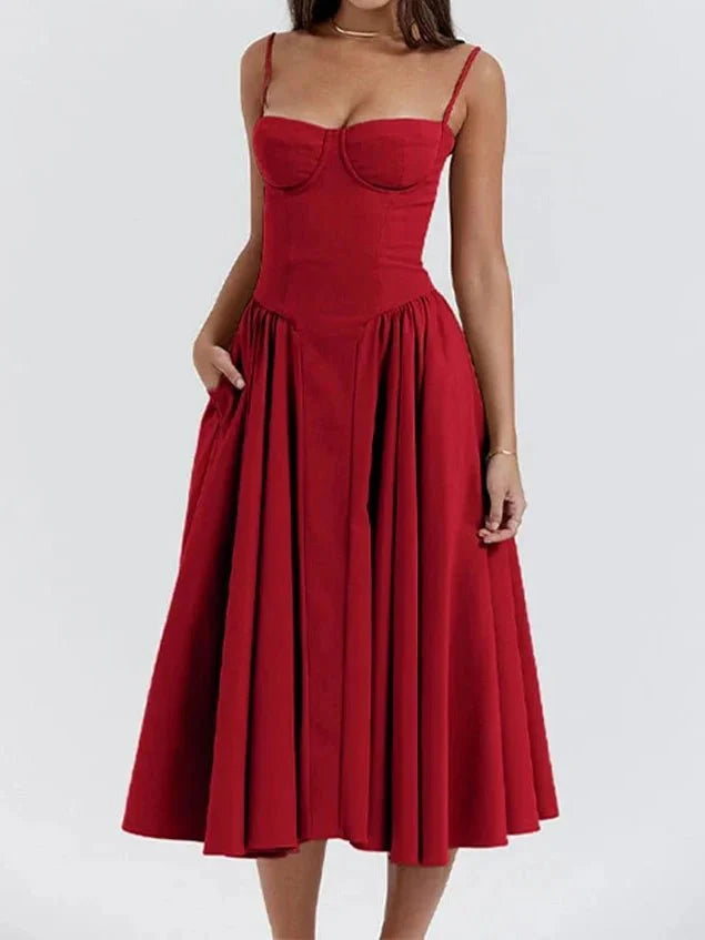 Strapless Ruffle Maxi Dress