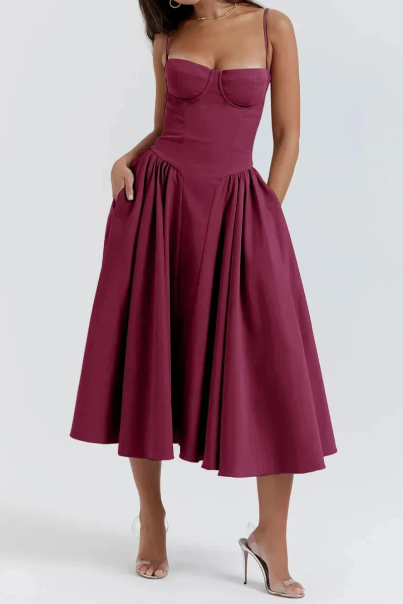 Strapless Ruffle Maxi Dress
