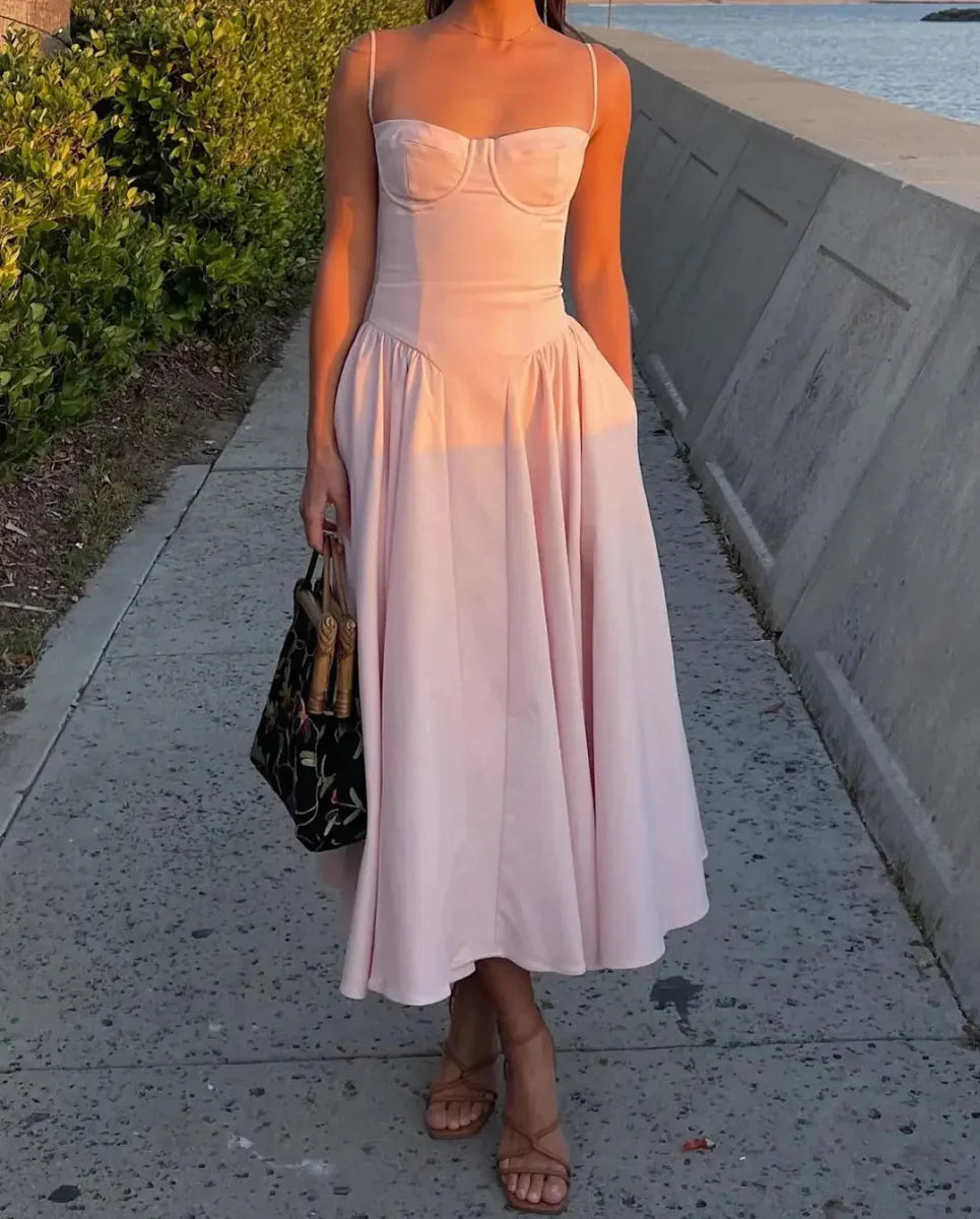 Strapless Ruffle Maxi Dress