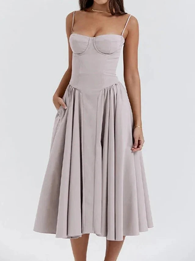 Strapless Ruffle Maxi Dress