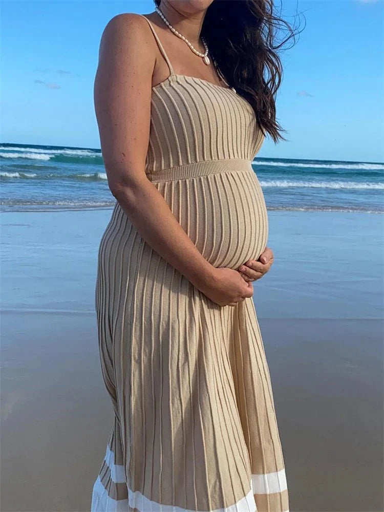 Stretchable Backless Knit Maxi Dress