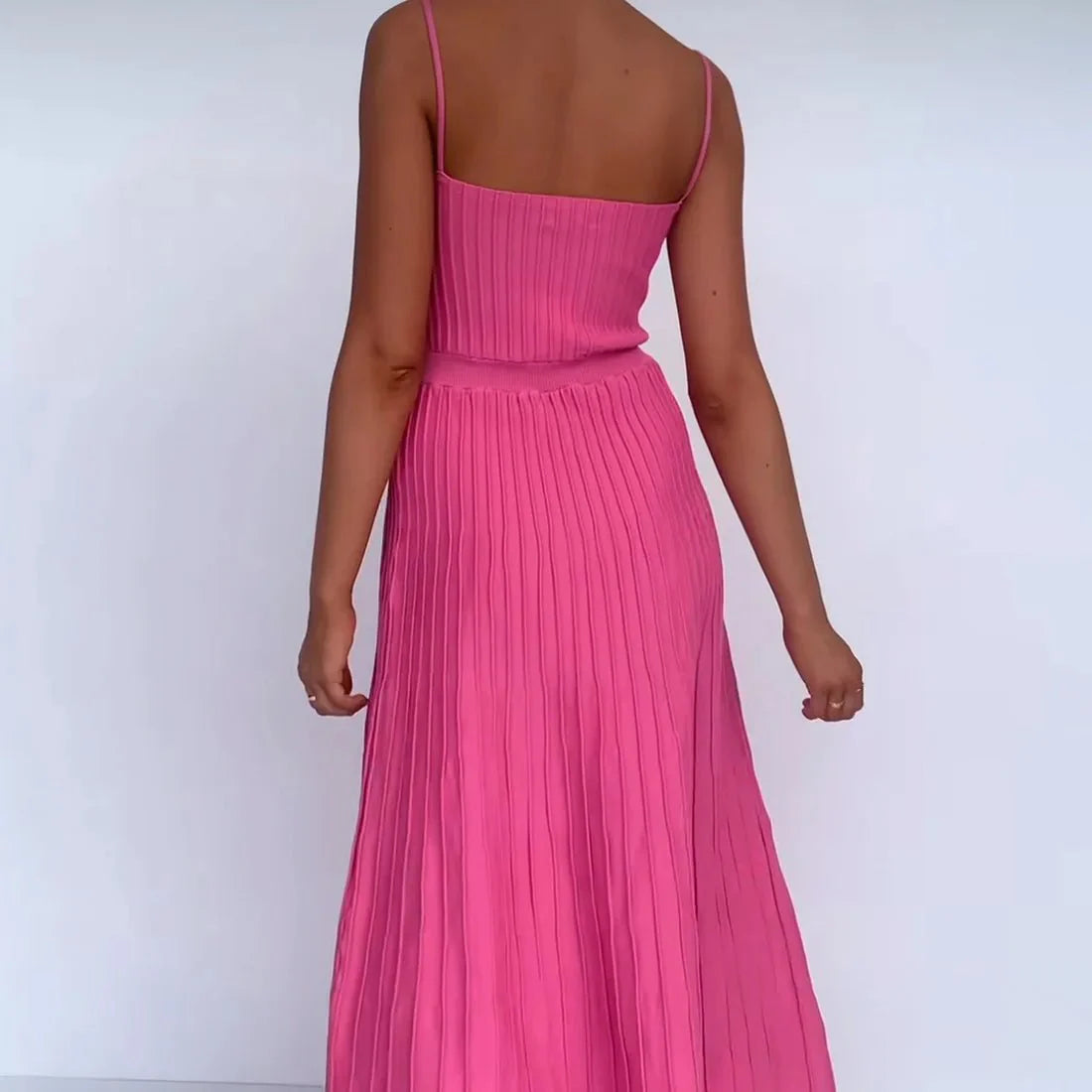 Stretchable Backless Knit Maxi Dress