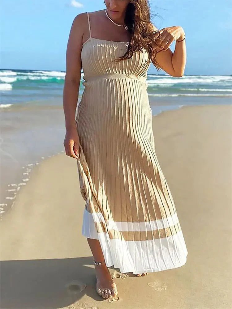 Stretchable Backless Knit Maxi Dress