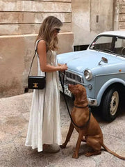 Striped U-Neck Long Dress