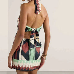 Summer Halter Print Dress