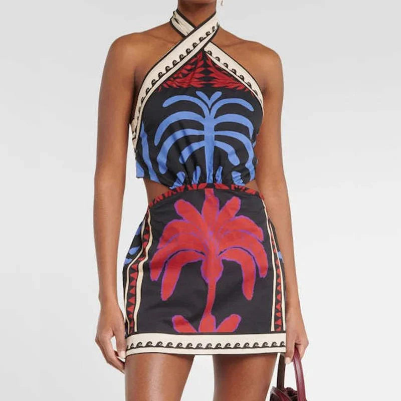 Summer Halter Print Dress