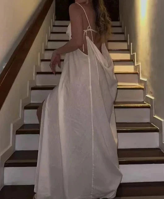 Summer Maxi Dress Backless Design