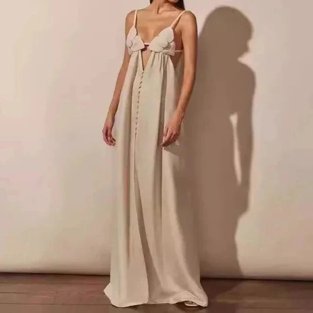 Summer Maxi Dress Backless Design