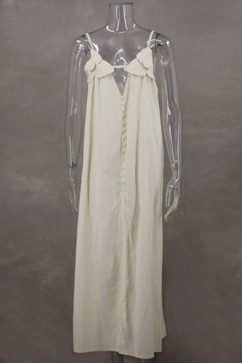 Summer Maxi Dress Backless Design