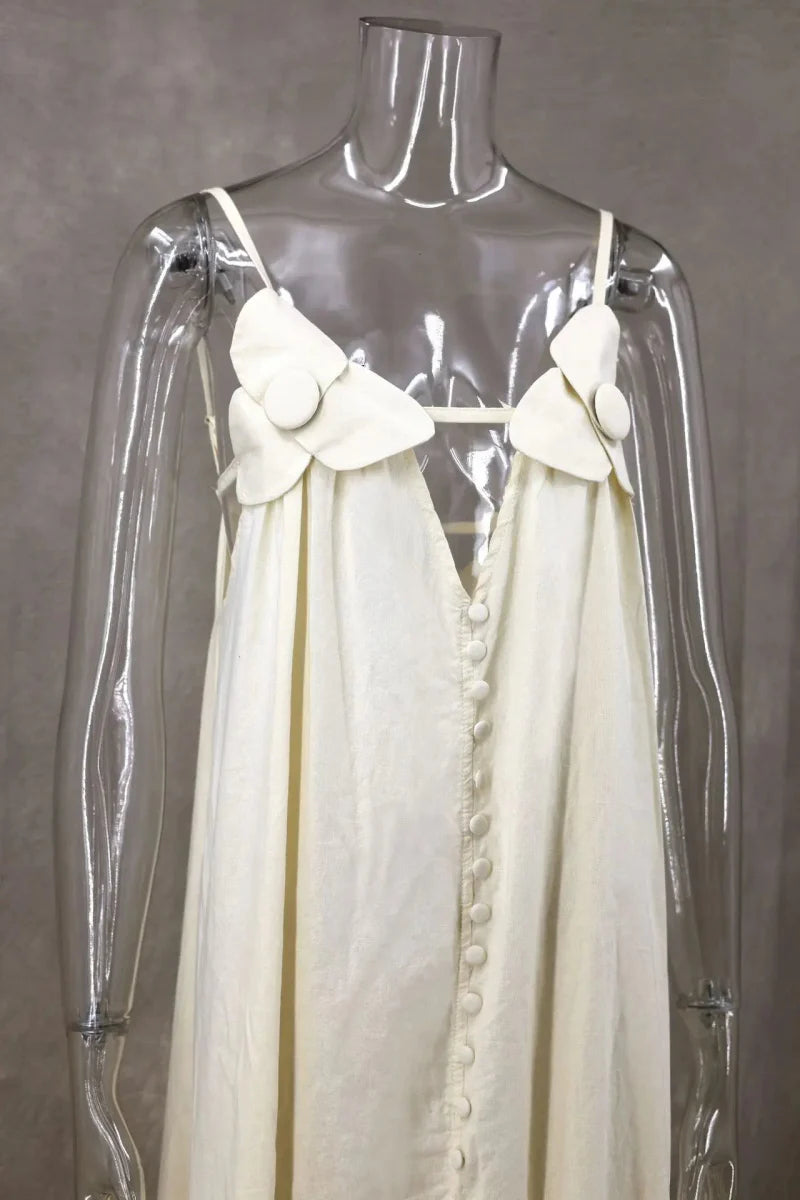 Summer Maxi Dress Backless Design