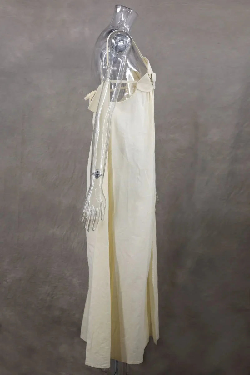 Summer Maxi Dress Backless Design