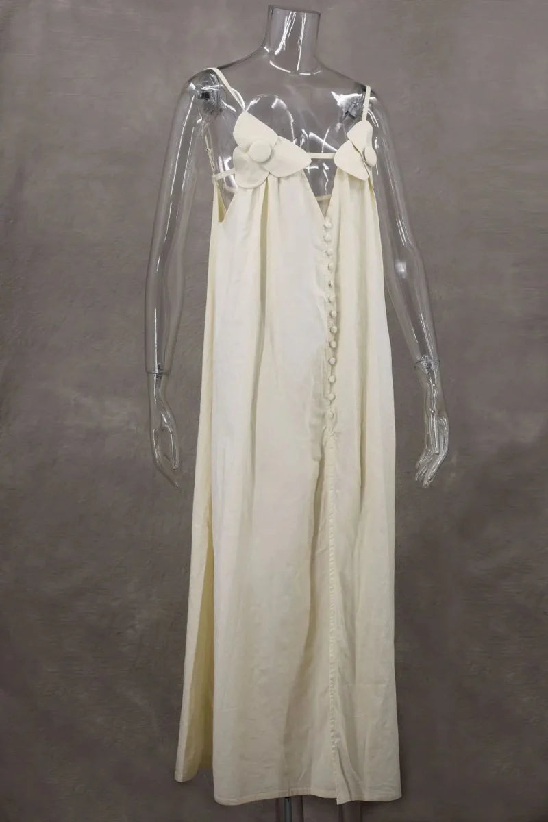 Summer Maxi Dress Backless Design
