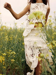 Chic O-neck Sleeveless Tank Top Skirts Sets