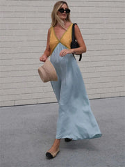 V-Neck Strapless Slim Elegant Dress