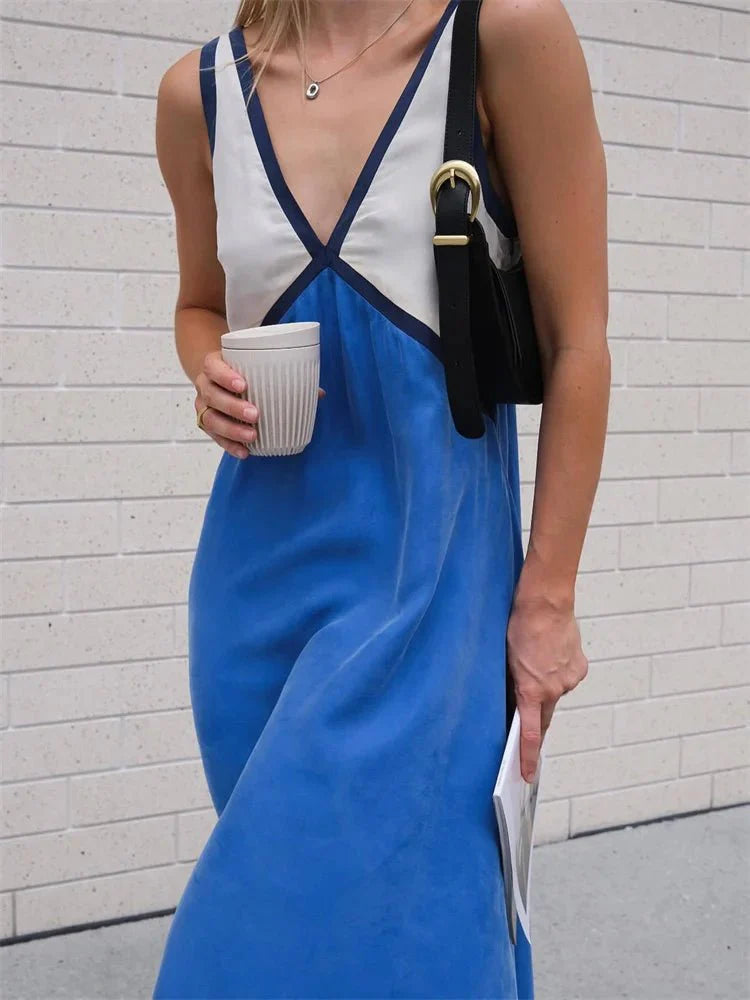 V-Neck Strapless Slim Elegant Dress