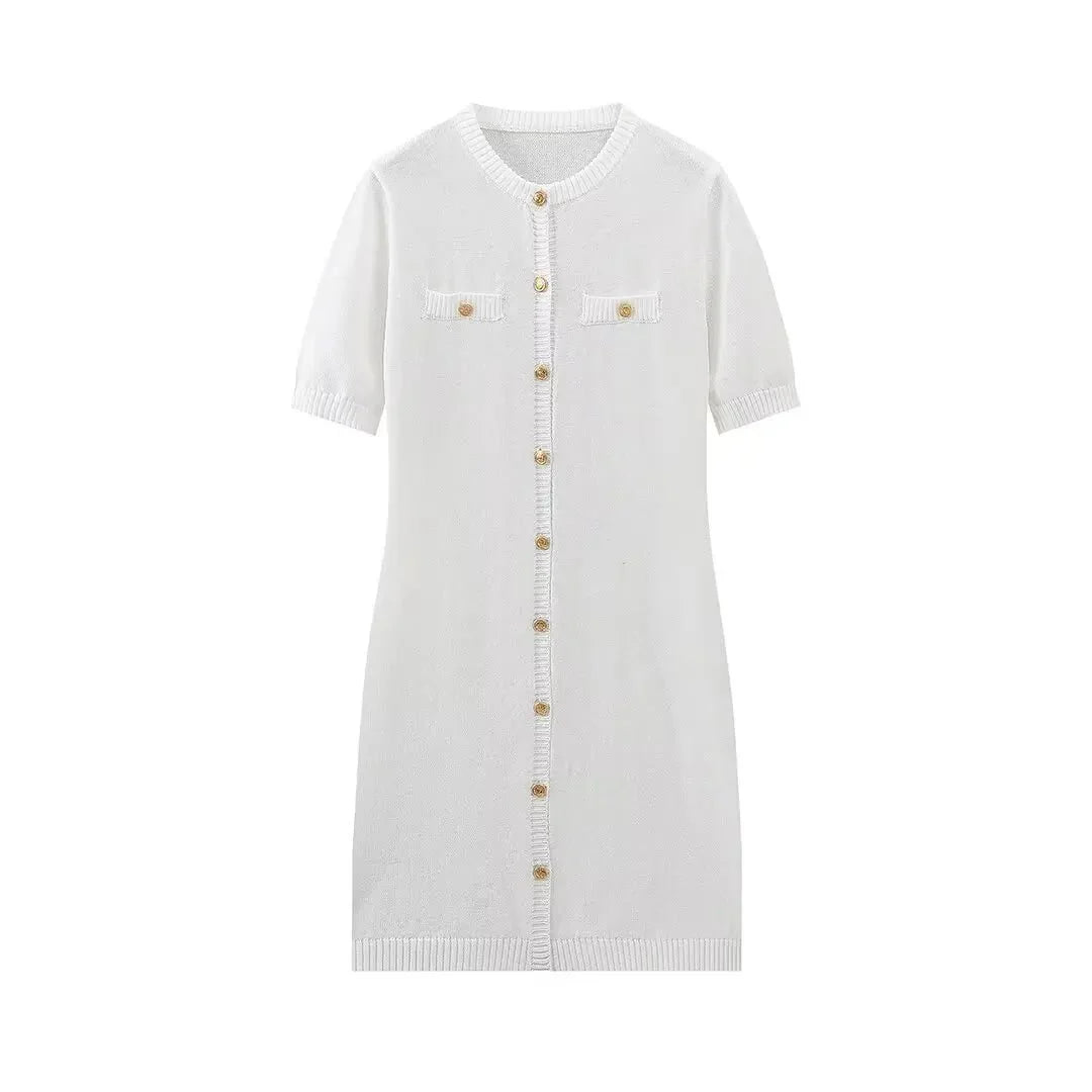 White Knit Mini Dress