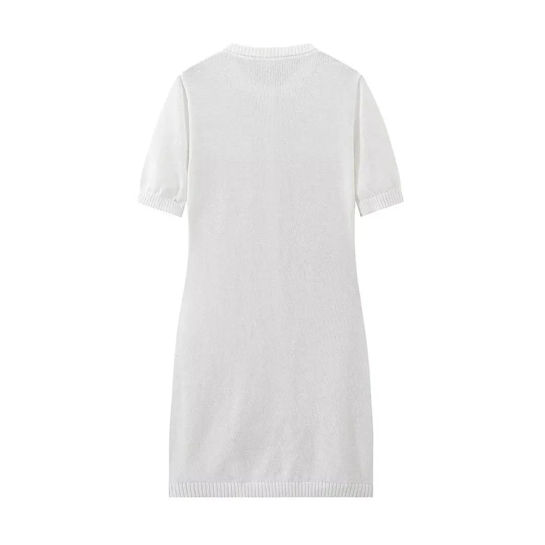 White Knit Mini Dress