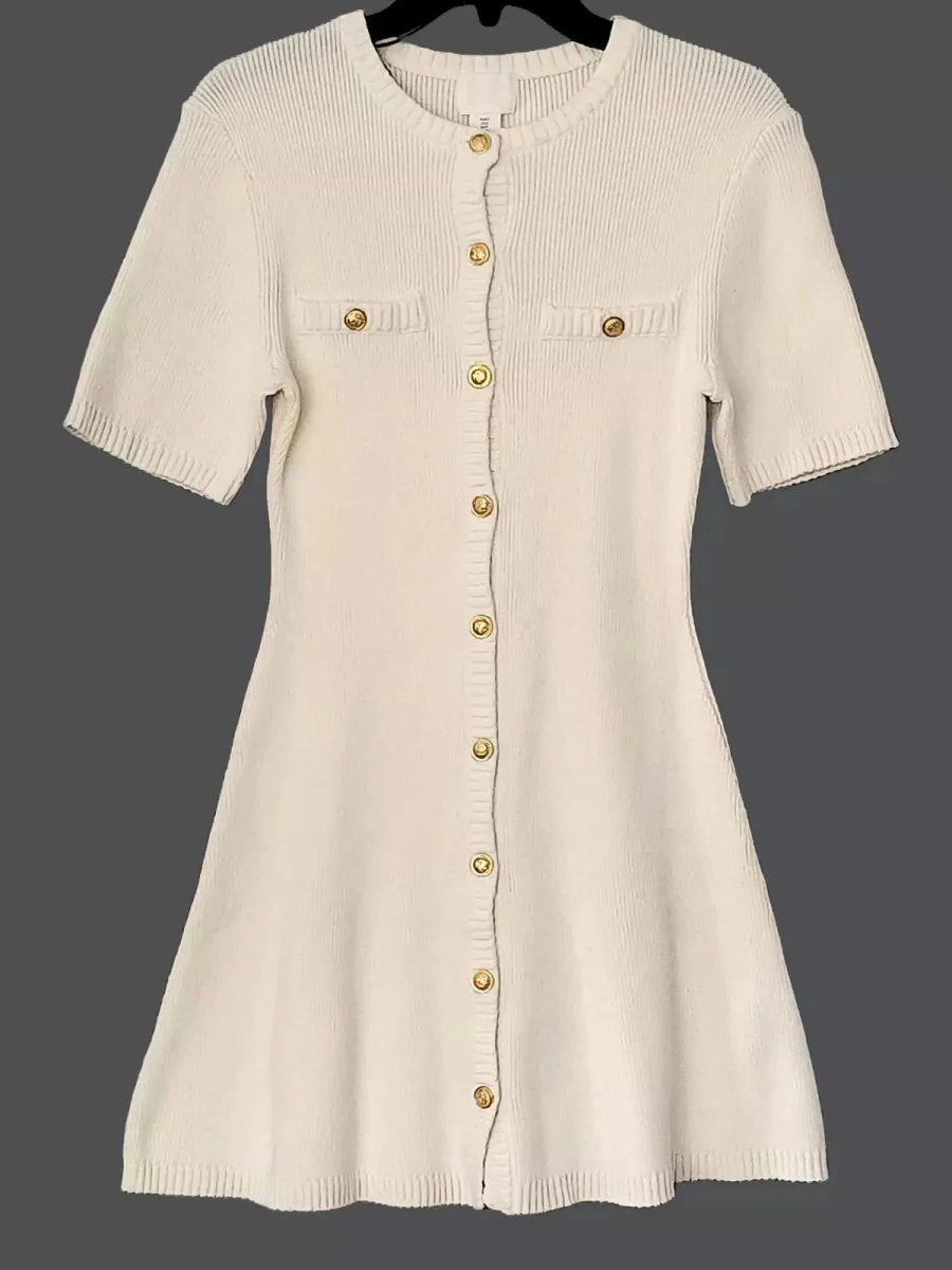 White Knit Mini Dress