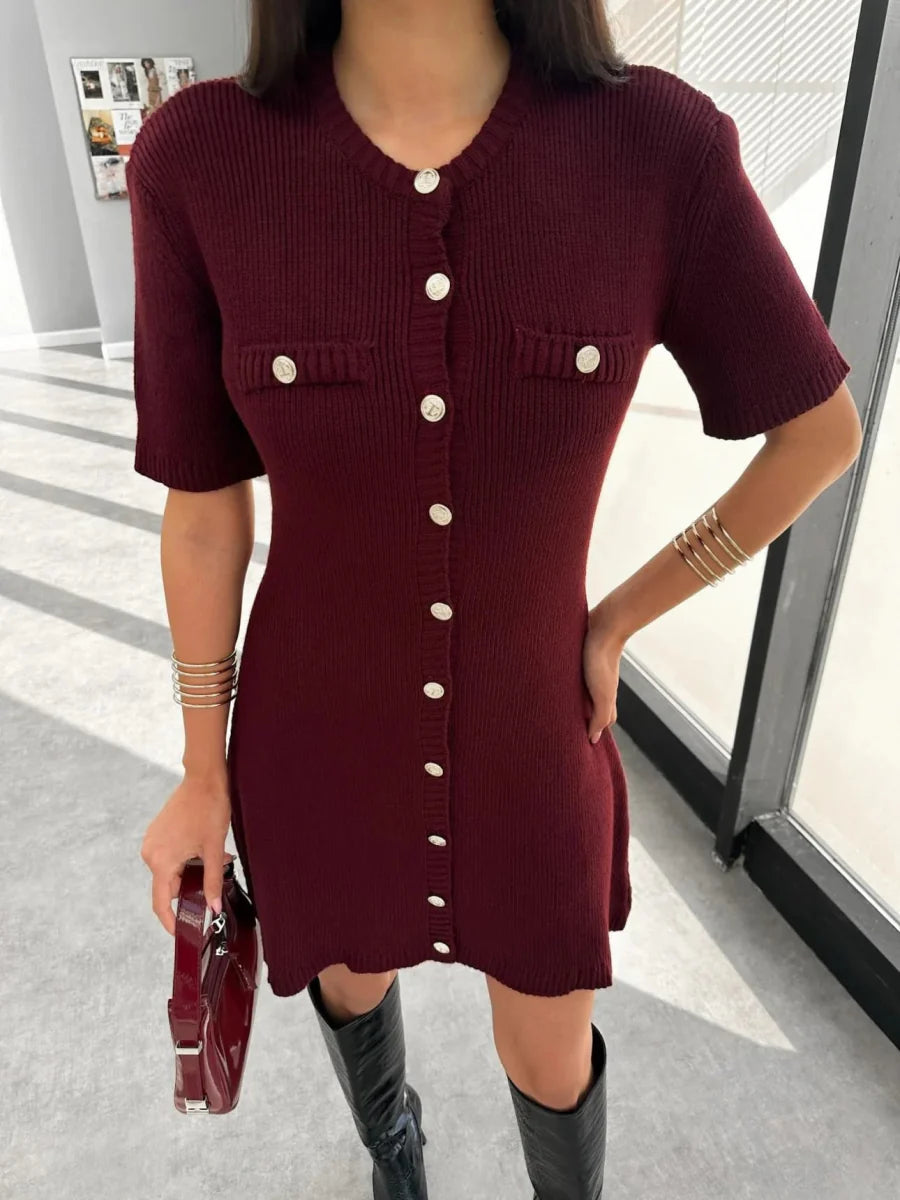 White Knit Mini Dress