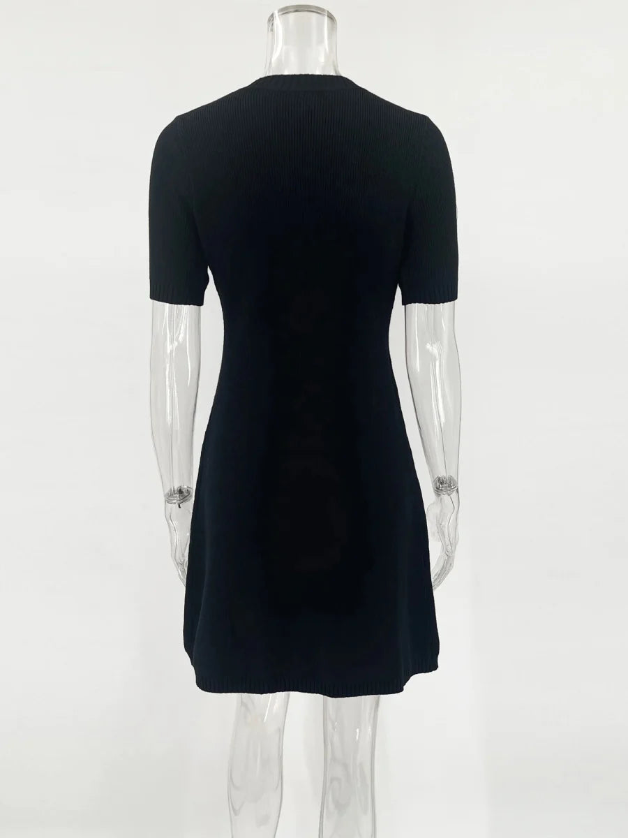 White Knit Mini Dress