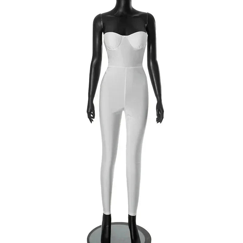 White Strapless Jumpsuit