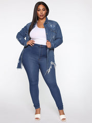 Distressed Denim Coat