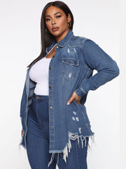 Distressed Denim Coat
